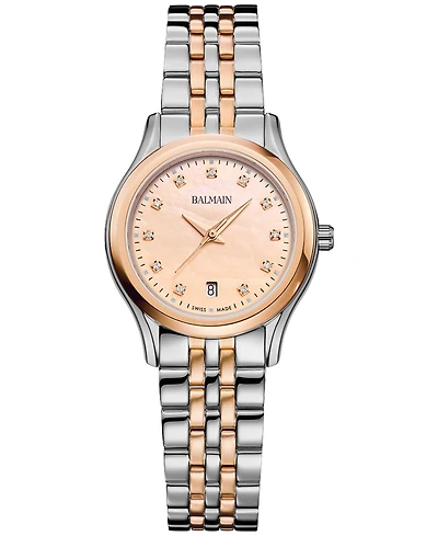 Balmain Women's Swiss Beleganza Diamond (1/20 ct. t.w.) Two-Tone Stainless Steel Bracelet Watch 28mm