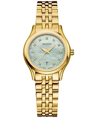 Balmain Women's Swiss Beleganza Diamond (1/20 ct. t.w.) Gold Pvd Stainless Steel Bracelet Watch 28mm