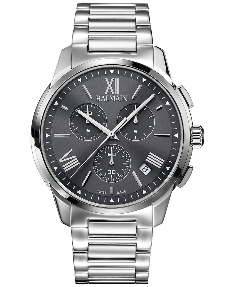 Balmain Men's Swiss Chronograph Madrigal Stainless Steel Bracelet Watch 42mm