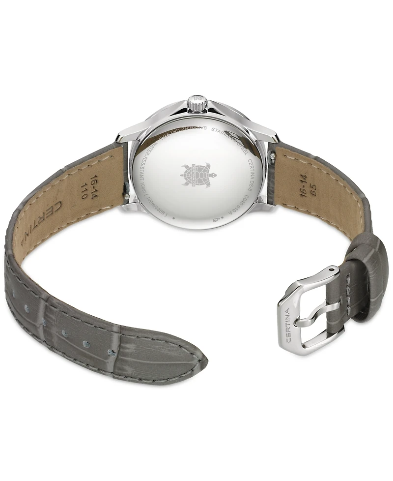 Certina Women's Swiss Ds-8 Gray Leather Strap Watch 31mm