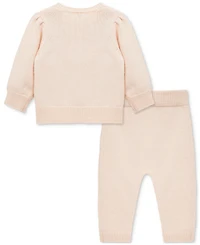 Little Me Baby Girls Floral Swag Cotton Sweater & Pants, 2 Piece Set