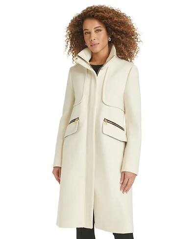 Karl Lagerfeld Paris Women's Zip-Front Boucle Coat, Created for Macy's