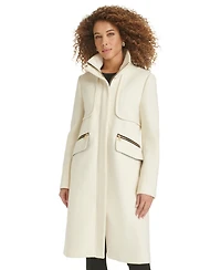 Karl Lagerfeld Paris Women's Zip-Front Boucle Coat, Created for Macy's
