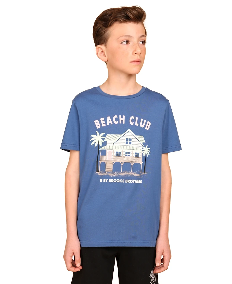 B By Brooks Brothers Big Boys Beach Club Graphic T-Shirt
