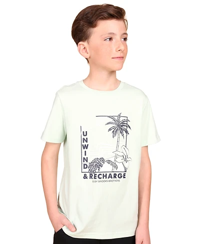 B By Brooks Brothers Big Boys Recharge Graphic T-Shirt