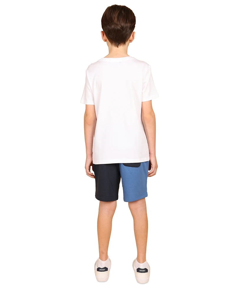 B By Brooks Brothers Big Boys Colorblock French Terry Shorts