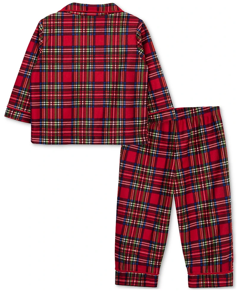 Little Me Baby Boys Plaid Coat-Style Pajama Top & Pants, 2 Piece Set
