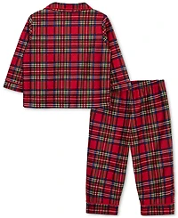 Little Me Baby Boys Plaid Coat-Style Pajama Top & Pants, 2 Piece Set