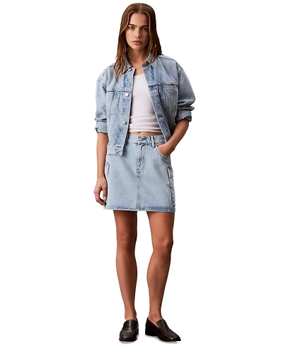 Calvin Klein Jeans Women's Denim Cargo Mini Skirt