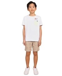 B By Brooks Brothers Big Boys Fly High Graphic Pocket T-Shirt