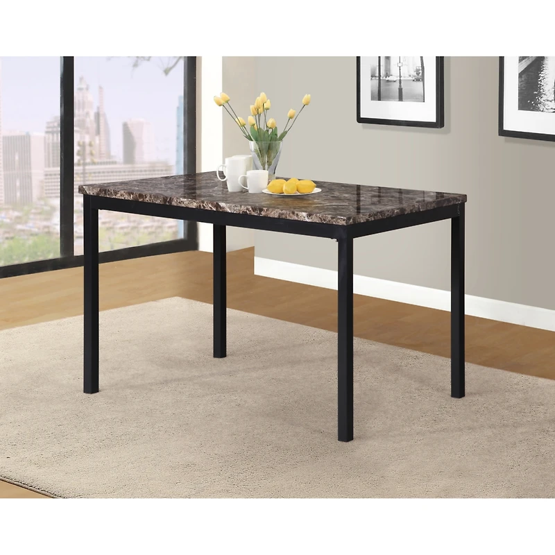 Streamdale Furniture Citico 5-Piece Metal Dinette Set with Laminated Faux Marble Top