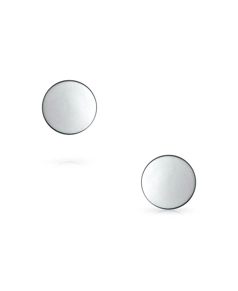 Bling Jewelry Set of 2 Black Bar Bell Round Illusion Faux Ear Plug Earrings Surgical Steel 16G