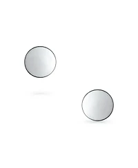 Bling Jewelry Set of 2 Black Bar Bell Round Illusion Faux Ear Plug Earrings Surgical Steel 16G