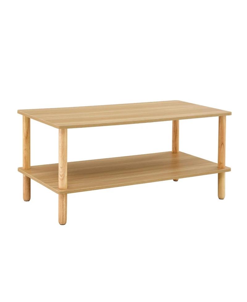 Streamdale Modern 2-Tier Living Room Coffee Table with Open Shelf and Durable Legs