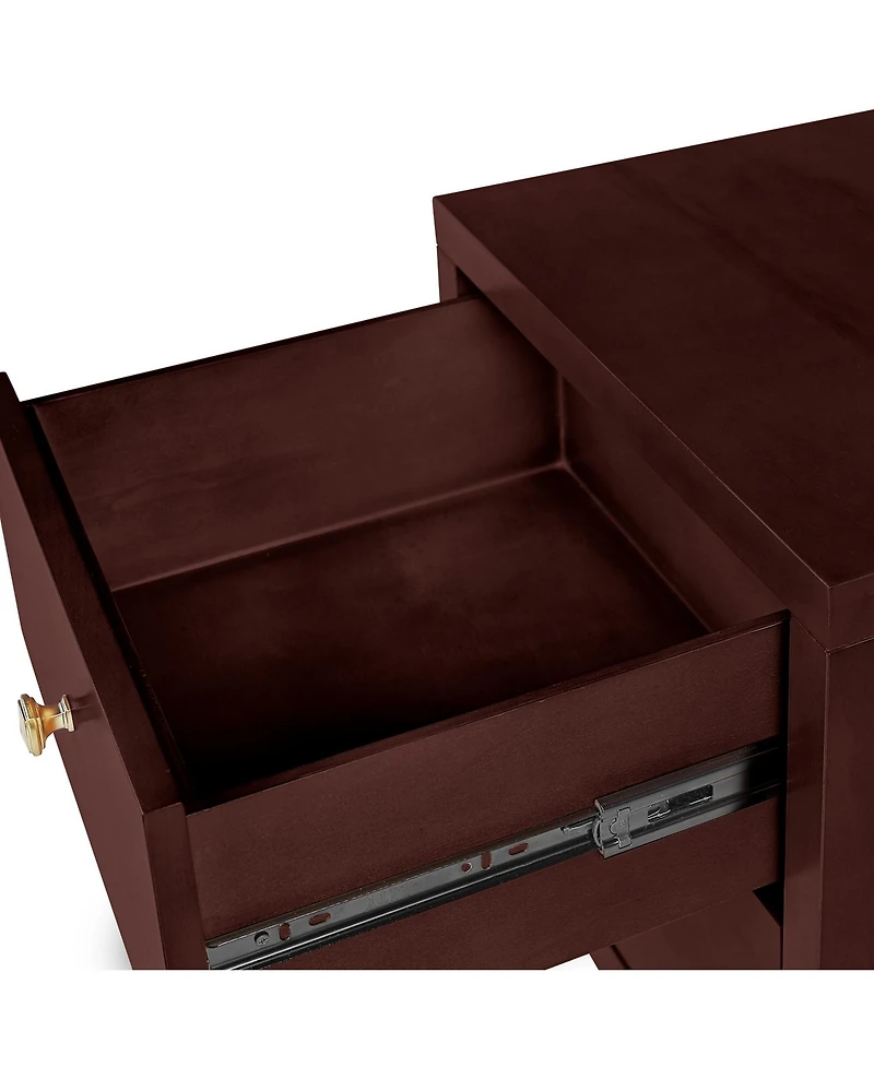 Wooden 2-Drawer Nightstand – Solid and Composite Wood Construction