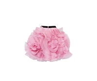 Milla Women's Danceable mini skirt with ruched flower appliques
