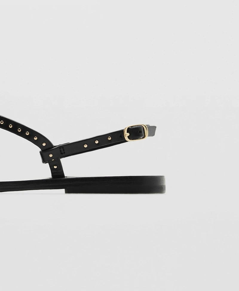 Mango Women's Mini Studs Leather Sandals