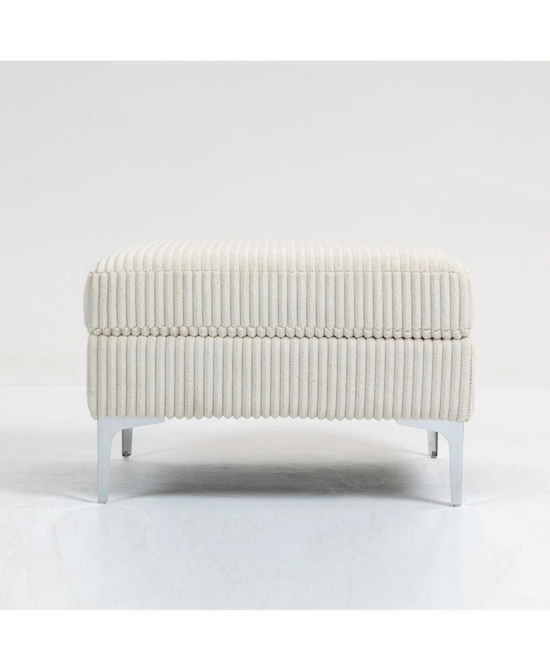 Streamdale Modular Sectional Sofa Square Ottoman Module,Storage Ottoman Footrest,Beige
