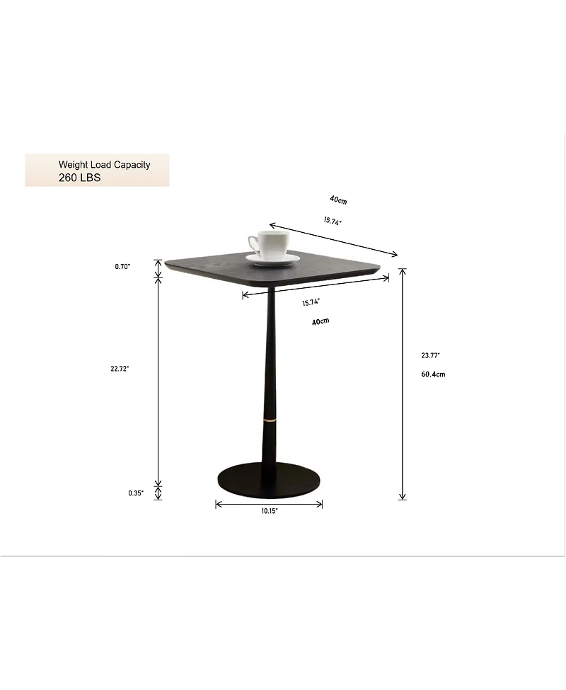 Streamdale Mdf with metal feet, square shape, located in living space and lounge area, black