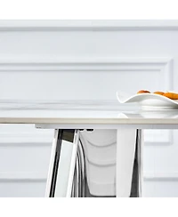 Streamdale Luxurious Jade Slab Dining Table with Butterfly Legs