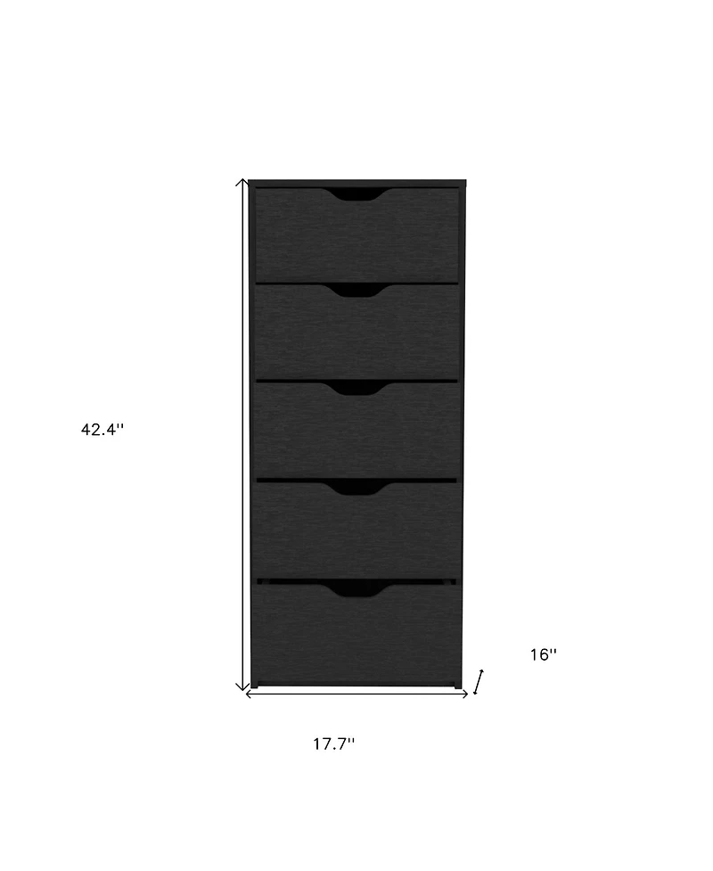 Five Drawer Standard Chest for Bedroom Storage and Clothes Organization