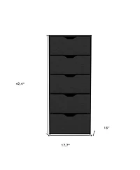 Five Drawer Standard Chest for Bedroom Storage and Clothes Organization