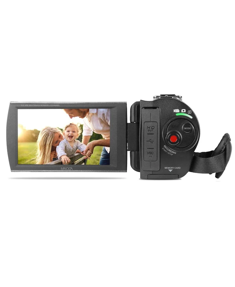 Minolta MN4K100Z 28MP 4K Ultra Hd 3.5" Touchscreen Night Vision Camcorder, Gunmetal