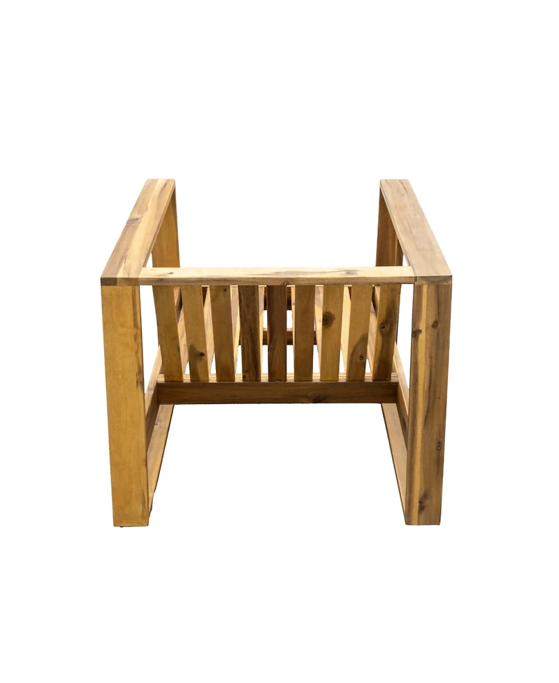 Streamdale Acacia Lounge Set, Chair & Ottoman