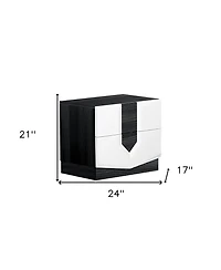 Wooden Two-Drawer Nightstand with Elegant Storage