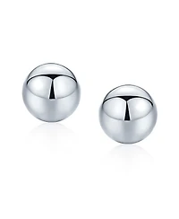 Bling Jewelry Minimalist Plain Simple Round Bead Ball Tragus Cartilage Stud Earrings Shiny Polish .925 Sterling Silver