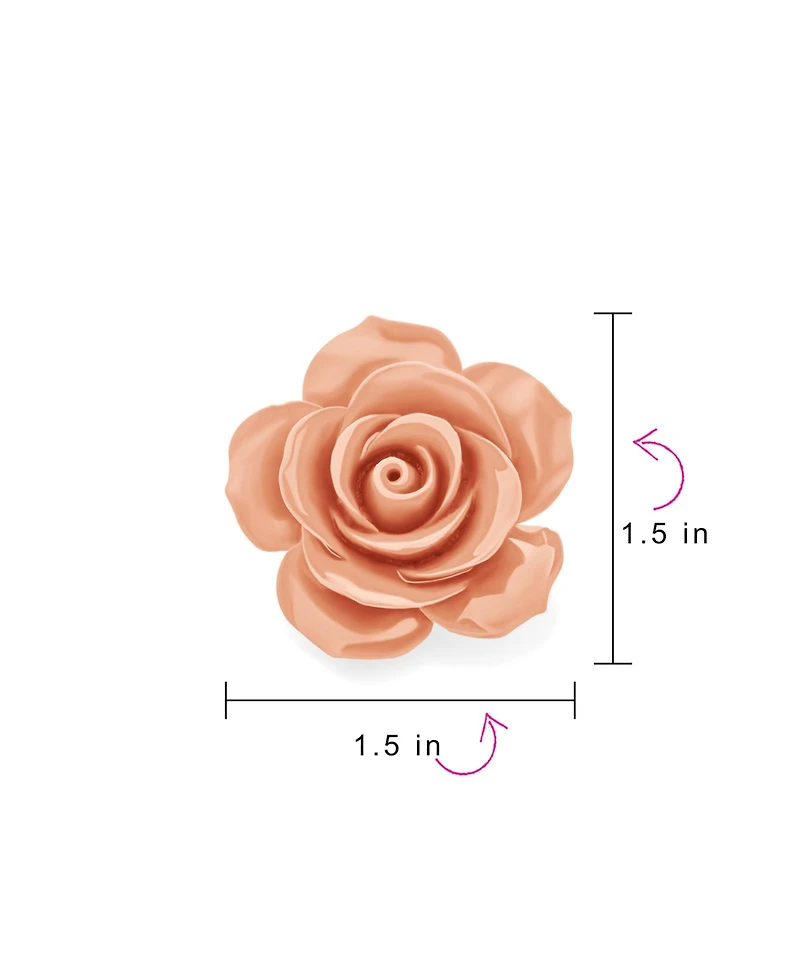 Bling Jewelry Set of Three Romantic Fashion Statement Floral Blooming 3D Carved Large Rose Flower Brooch Pin