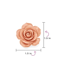 Bling Jewelry Set of Three Romantic Fashion Statement Floral Blooming 3D Carved Large Rose Flower Brooch Pin