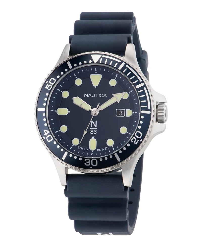 Nautica Men's Analog Blue Polyurethane Watch, 43mm