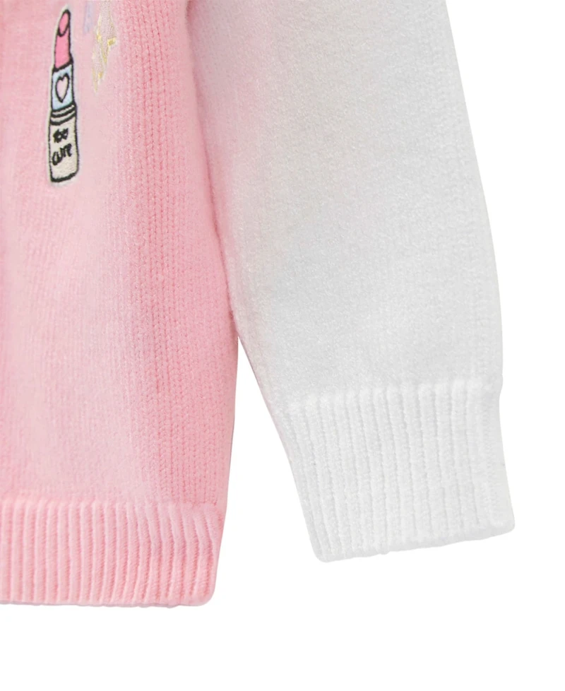 Guess Baby Girls Patch Applique Long Sleeve Cardigan Sweater