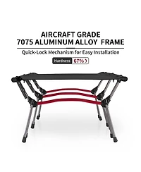 Naturehike ArmyWild Folding Camping Cot, Height Adjustable Ultralight Backpacking Cot, Portable Camping Bed for Camping Hiking Travel Home