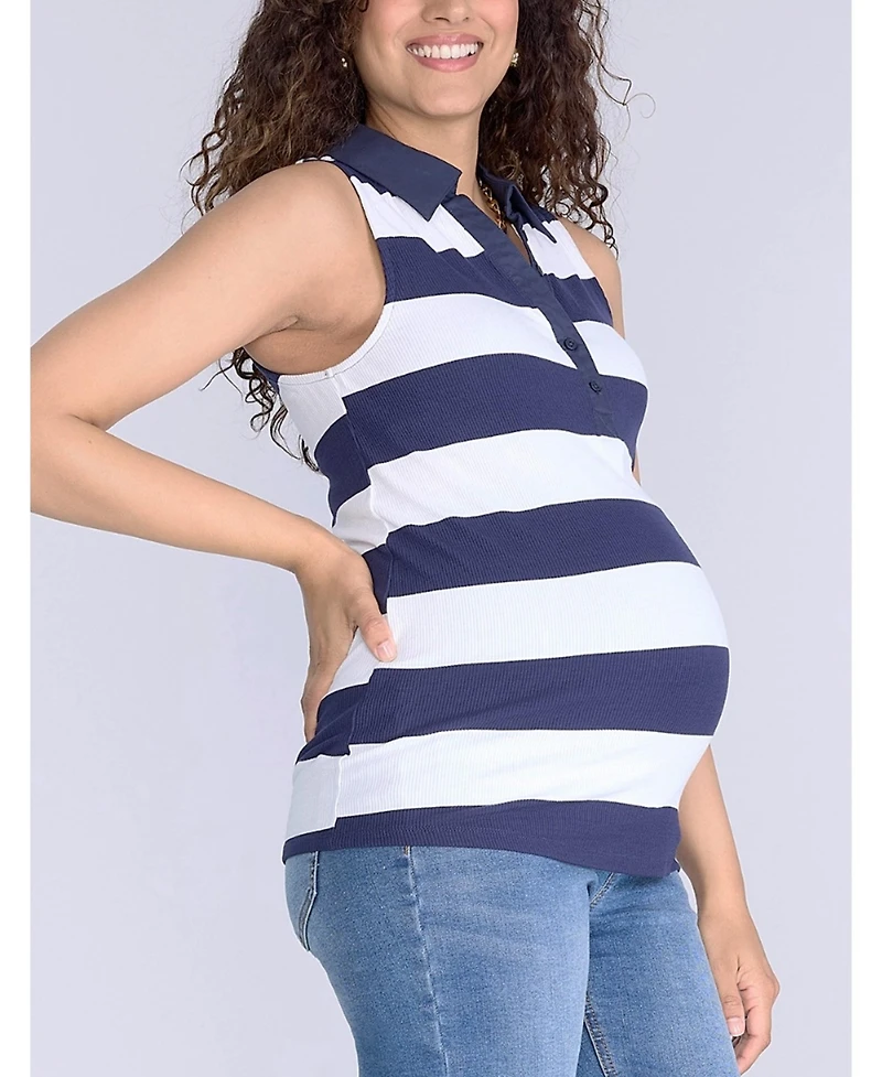 Motherhood Maternity Maternity V-Neck Sleeveless Polo Top - Motherhood