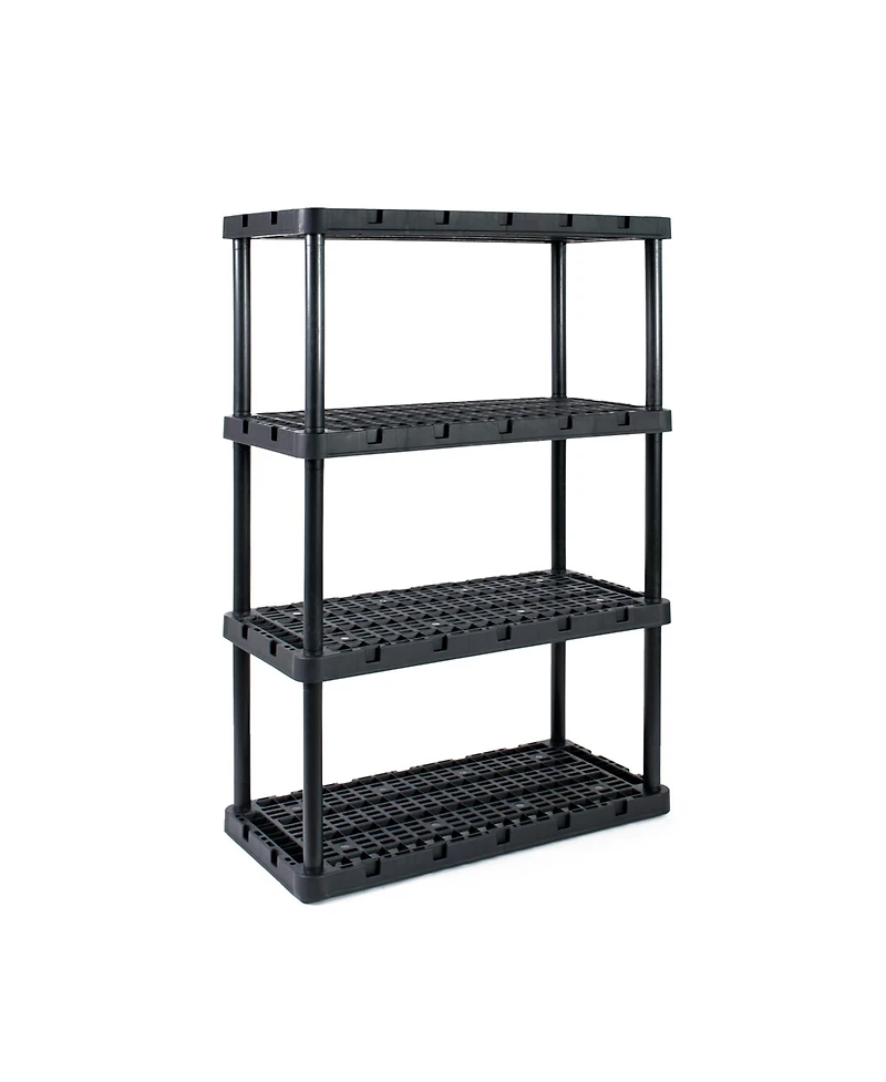 Gracious Living 4 Shelf Knect-a-Shelf Ventilated Heavy Duty Storage Unit, Black