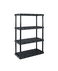 Gracious Living 4 Shelf Knect-a-Shelf Ventilated Heavy Duty Storage Unit, Black