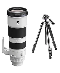 Sony Fe 200-600mm f/5.6-6.3 G Oss Lens for Sony E, Bundle with Takama 3-Section Aluminum Video Tripod with Fluid Head