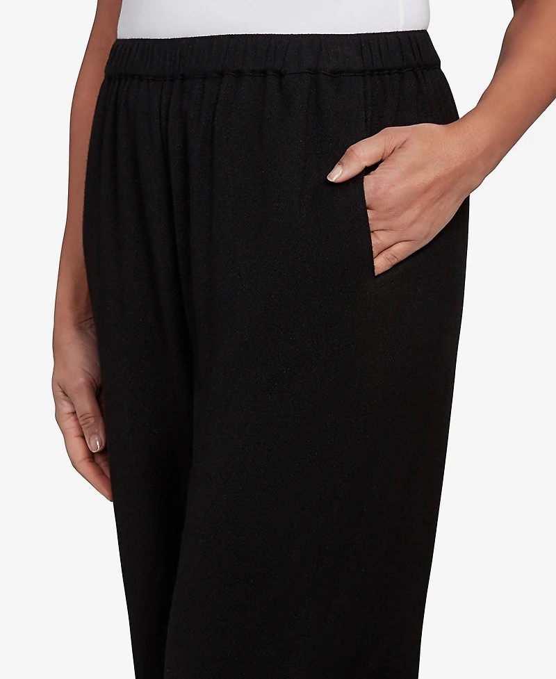 Alfred Dunner Petite Santa Barbara Button Cuffed All Around Elastic Ankle Pants