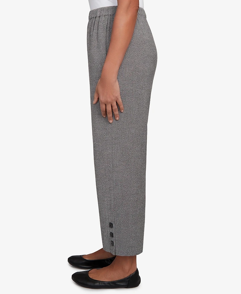 Alfred Dunner Petite Santa Barbara Button Cuffed All Around Elastic Ankle Pants
