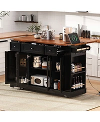Streamdale 53" Farmhouse Kitchen Island Cart