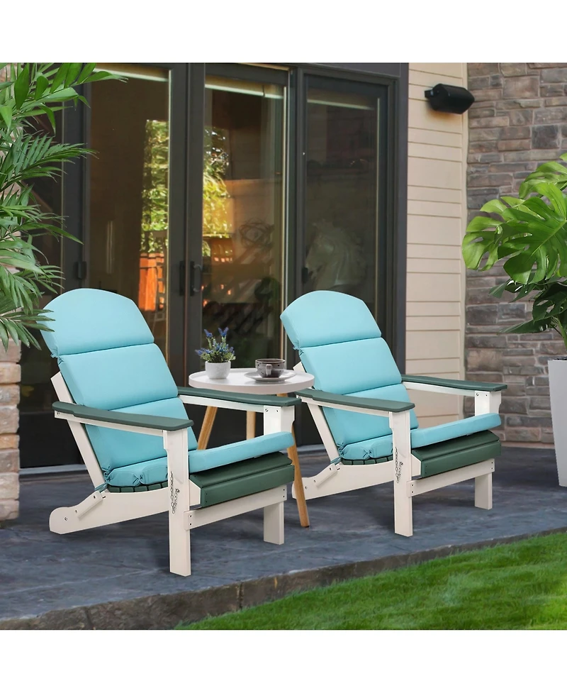 Aoodor Patio Chair Cushions for Adirondack Chairs, High-Back Design, 52"x20"x2.5" Olefin Fabric Slipcovers with Ties, Outdoor Furni
