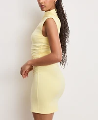 Good American Women's Super Stretch Jersey Mock Neck Mini Dress