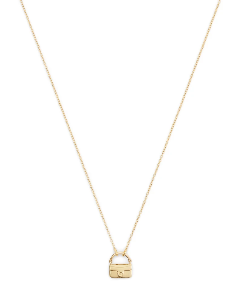 Coach Gold Signature Handbag Pendant Necklace