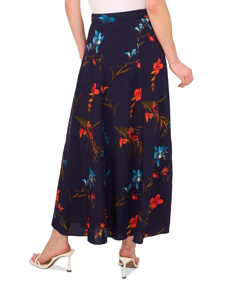 CeCe Women's Floral-Print Elastic-Waist Maxi Skirt