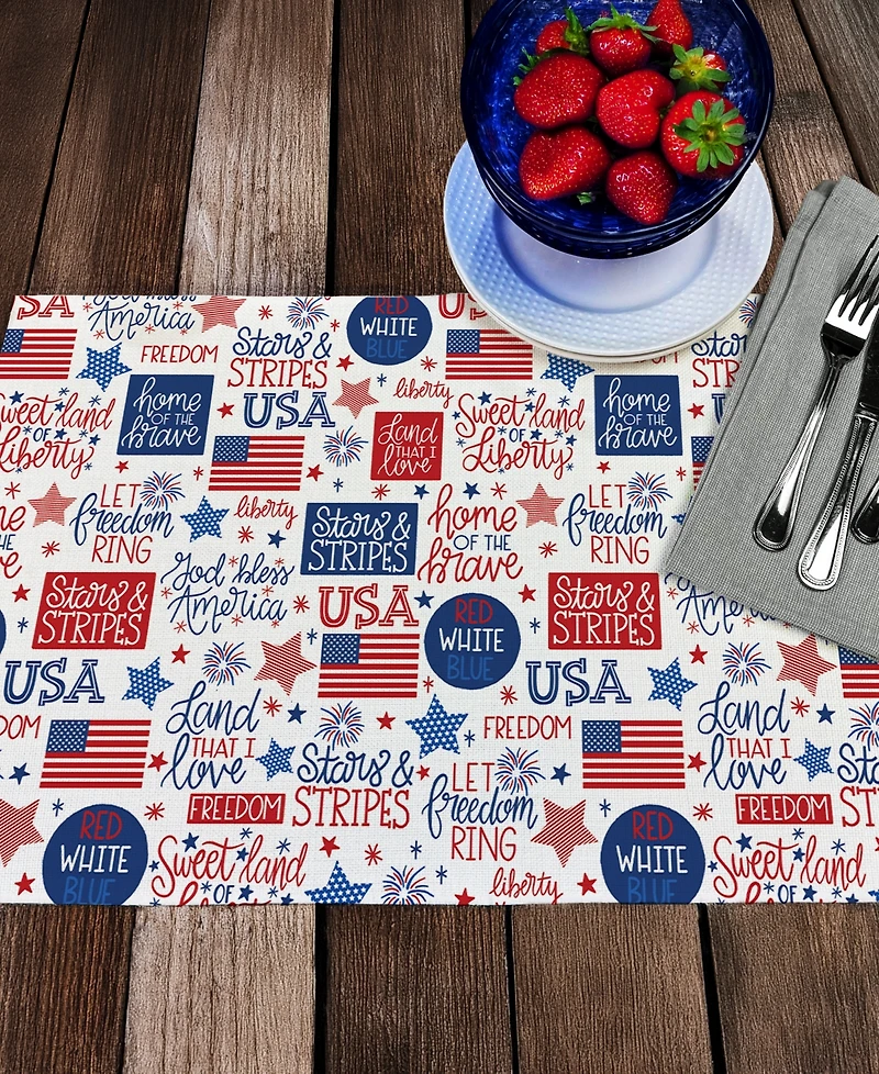 CounterArt Home of the Brave Premier Fabric Placemats, Set of 4