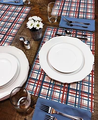 CounterArt Patriotic Plaid Premier Fabric Placemats, Set of 4