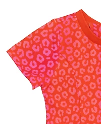 Rare Editions Toddler and Little Girls Leopard Print with Sequin Patches Dress