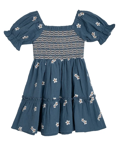 Rare Editions Toddler and Little Girls Daisy Embroidered Dress